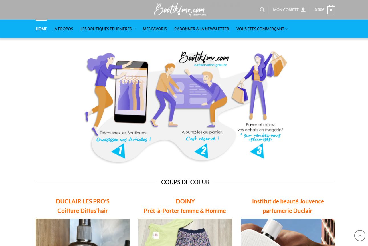 Bootikfmr.com Marketplace e-réservation en Click & Collect